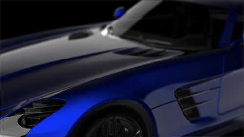 Luxury Blue Sports Car 3D Animation Reveal