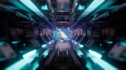 Balade dans un tunnel de vaisseau spatial