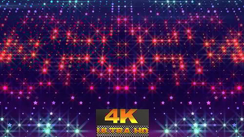 Colorful Glowing Stars Festive Background Animation