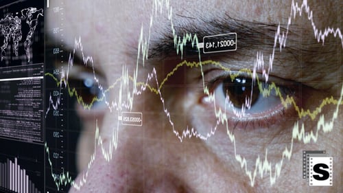 Holographic Financial Data and Stock Market Charts Display