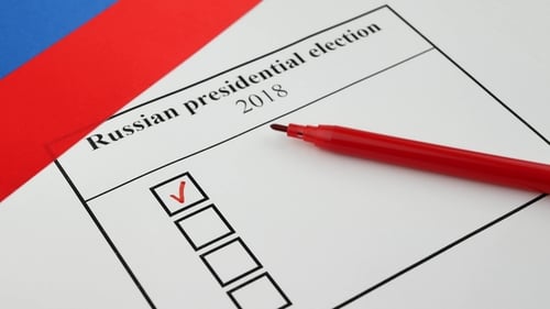 Russian Presidential Election Form with Checkmark