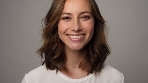 Smiling Young Woman Close Up Portrait