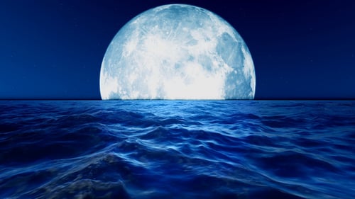 Big Moon Zeitlupe Meer