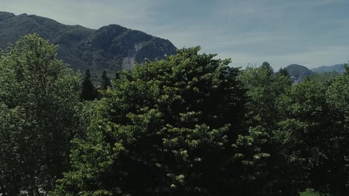 Italian Riviera Houses Drone Flight Near the Mountains, Italy Lake, Drone Nature Flight Hootel