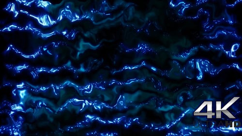 Abstract Blue Glowing Liquid Wave Loop Background