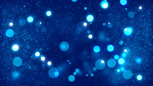 Abstract Blue Glowing Particles Bokeh Background Loop