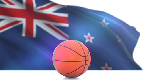 Basketball with Waving New Zealand Flag Animation