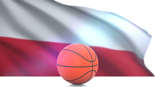 Basketball with Poland Flag
