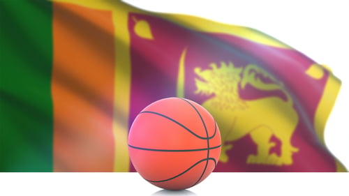Basketball with Sri Lanka Flag
