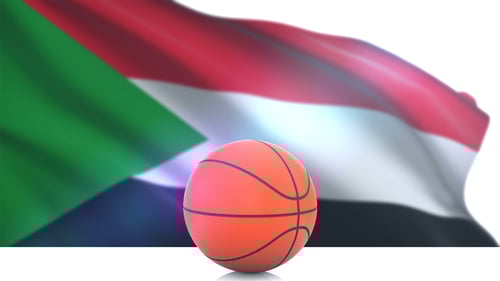 Waving National Flag and Rotating Basketball Animation