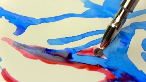 Close Up Abstract Art Painting with Paint Pen