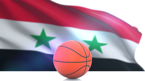Basketball with Syria Flag