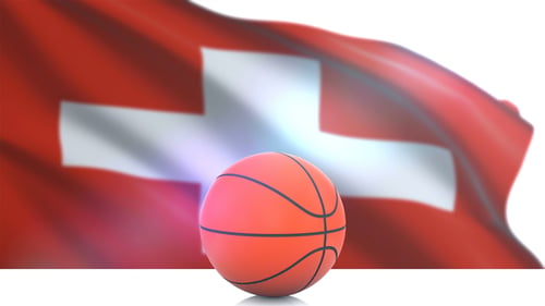 Basketball with Switzerland Flag