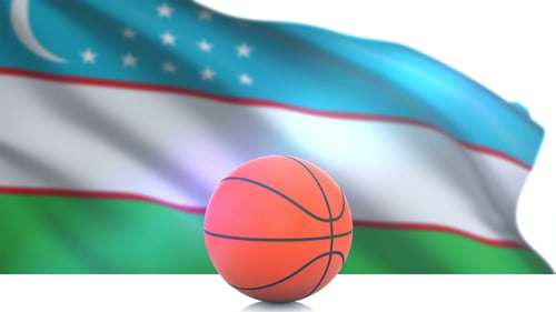 Basket avec drapeau de l'Ouzbékistan