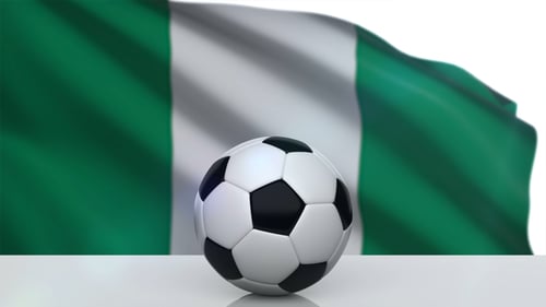 Soccer Ball with Nigeria Flag