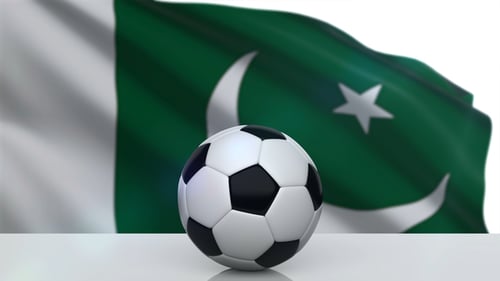 Ballon de foot avec drapeau du Pakistan