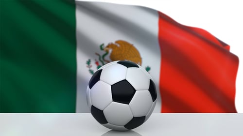Soccer Ball with Mexico Flag