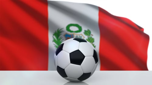 Soccer Ball with Peru Flag