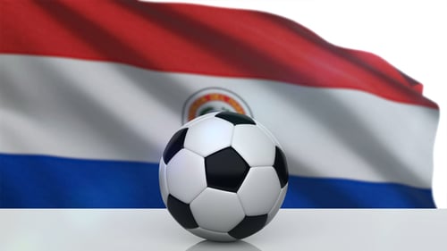 Soccer Ball with Paraguay Flag
