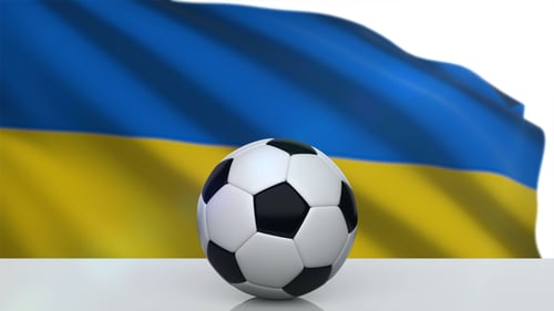 Soccer Ball with Ukraine Flag