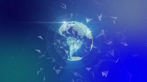 Futuristic Digital Earth Globe with Global Network Connections