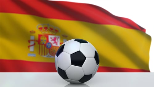 Soccer Ball with Spain Flag