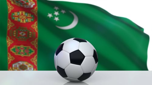 Soccer Ball with Turkmenistan Flag