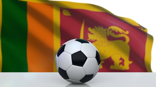 Ballon de foot avec drapeau du Sri Lanka