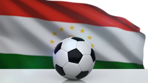 Soccer Ball with Waving Tajikistan Flag 3D Animation
