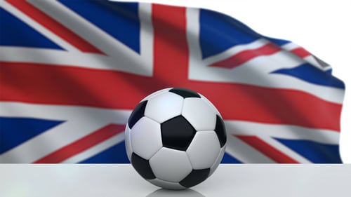 Soccer Ball with United Kingdom Flag