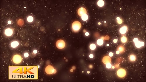 Golden Bokeh Particles Floating Celebration Background