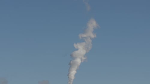 Smoke Stack with a Thick Smoke Plume.