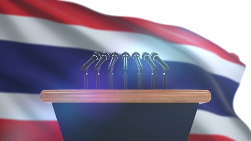 Podium de discours avec drapeau thaïlandais