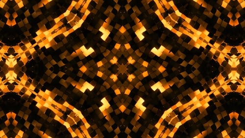 Abstract Golden Geometric Kaleidoscope Shimmering Motion Backgrounds