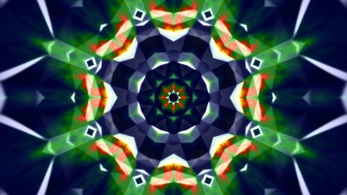 Abstract Flashing Geometric Neon Kaleidoscope Background Loop