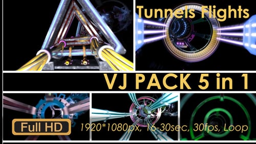 Seamless Looping Futuristic VJ Tunnel Pack