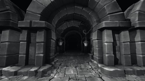 Steintunnel mit Wasser