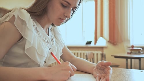 Focused Student Writing in Classroom Setting