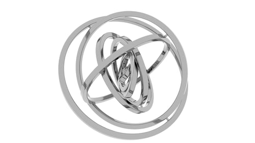 Gimbal Made of Grey Polished Metal