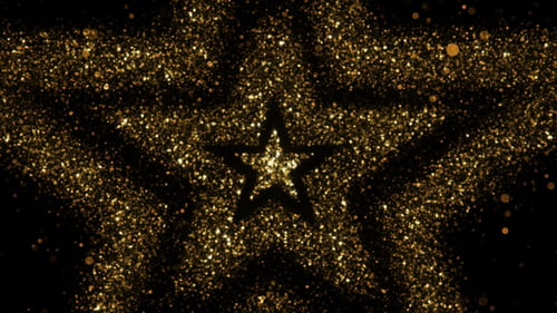 Golden Glitter Particles Forming a Star Animation