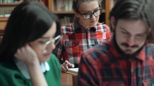 Students Read in Library