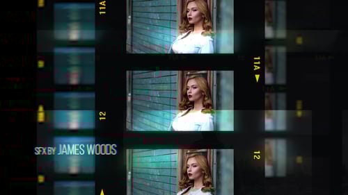 Dynamic Filmstrip Opener with Glitch Effects and Cinematic Titles