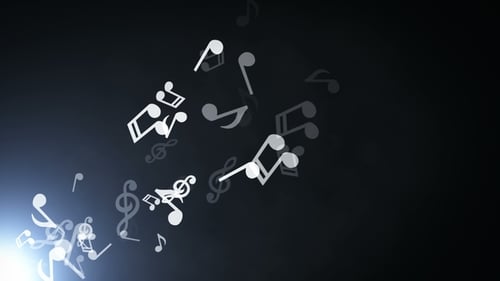 Abstract Floating Musical Notes Background Loop