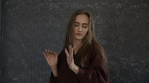 Blonde Woman Poses Indoors