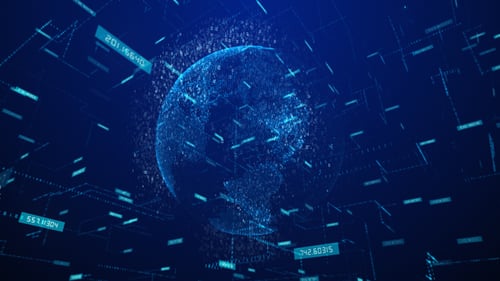 Futuristic Digital Earth Globe Data Network Technology Background