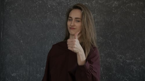Young Woman Making Hand Gestures and Expressions