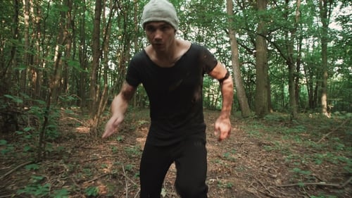 The Man Running in the Forest