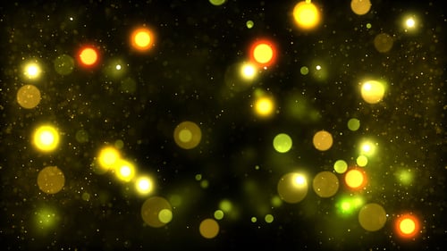 Golden Particles Bokeh Lights Shimmering Background