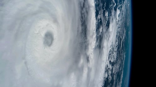 Hurricane Eye Forming on Earth from Space Time-Lapse