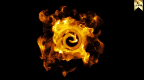 Fiery Swirl Transition Reveal with Loopable Fire Effect